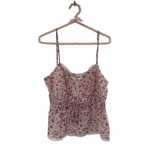 No Boundaries Women's Red Rose Ditsy Cami Top - Large